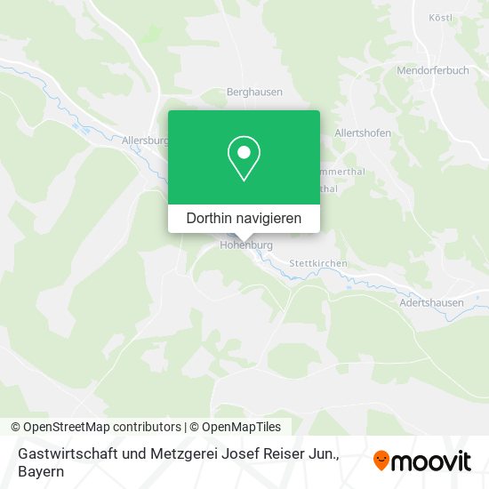 Gastwirtschaft und Metzgerei Josef Reiser Jun. Karte