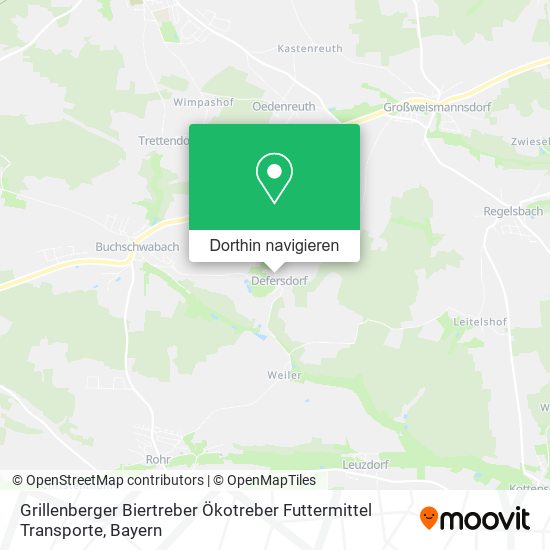 Grillenberger Biertreber Ökotreber Futtermittel Transporte Karte