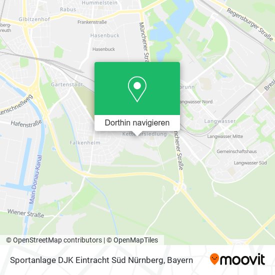 Sportanlage DJK Eintracht Süd Nürnberg Karte