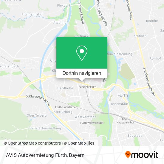 AVIS Autovermietung Fürth Karte