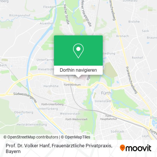 Prof. Dr. Volker Hanf, Frauenärztliche Privatpraxis Karte
