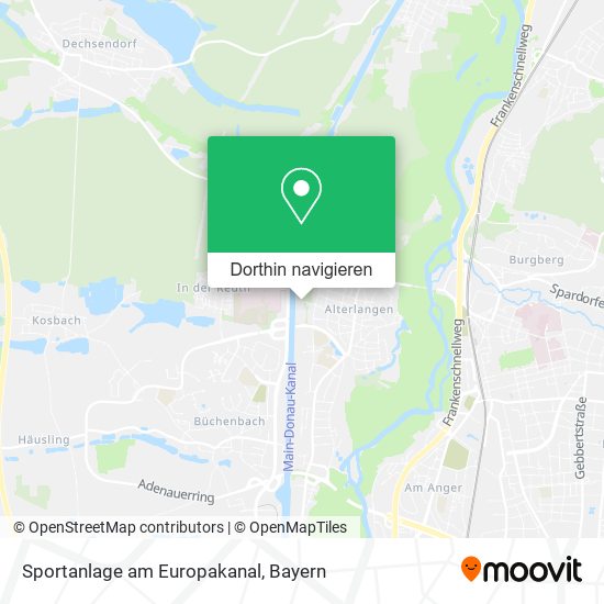 Sportanlage am Europakanal Karte