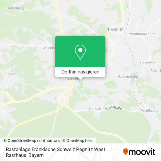 Rastanlage Fränkische Schweiz Pegnitz West Rasthaus Karte