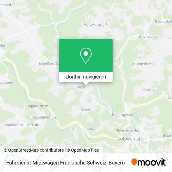 Fahrdienst Mietwagen Fränkische Schweiz Karte