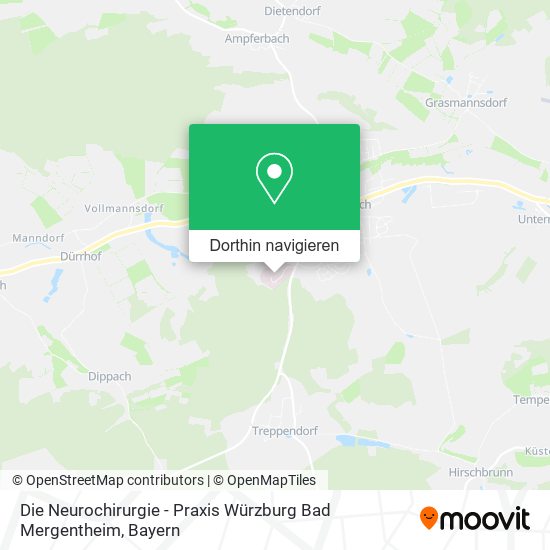 Die Neurochirurgie - Praxis Würzburg Bad Mergentheim Karte