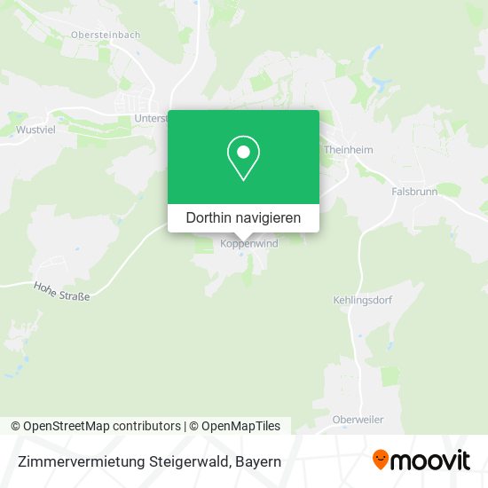 Zimmervermietung Steigerwald Karte