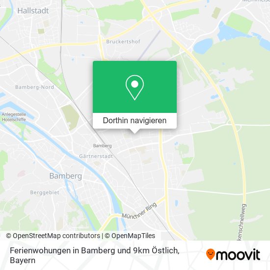 Ferienwohungen in Bamberg und 9km Östlich Karte