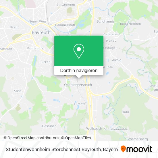 Studentenwohnheim Storchennest Bayreuth Karte