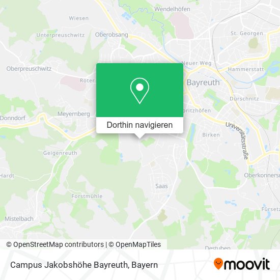 Campus Jakobshöhe Bayreuth Karte