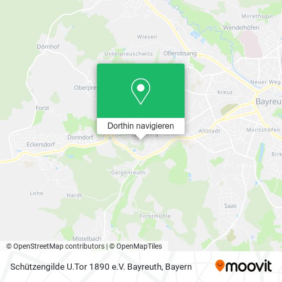 Schützengilde U.Tor 1890 e.V. Bayreuth Karte
