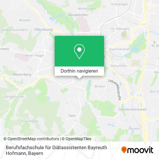 Berufsfachschule für Diätassistenten Bayreuth Hofmann Karte
