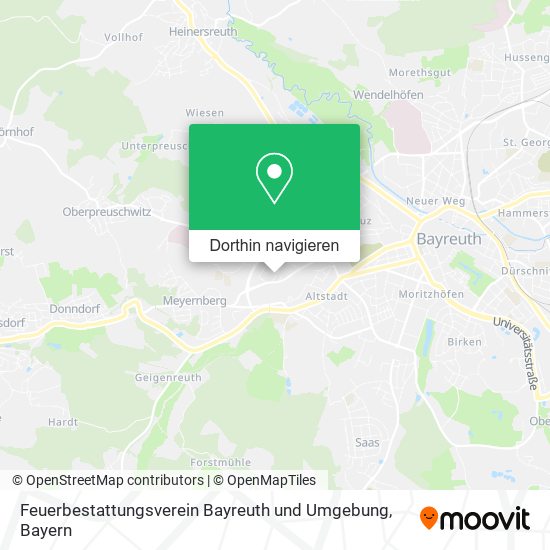 Feuerbestattungsverein Bayreuth und Umgebung Karte