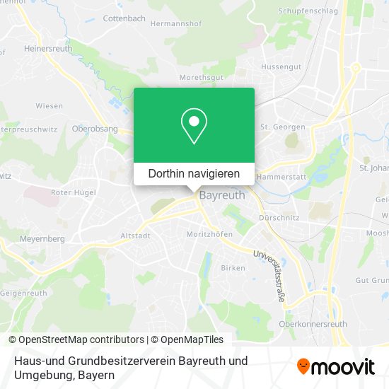 Haus-und Grundbesitzerverein Bayreuth und Umgebung Karte