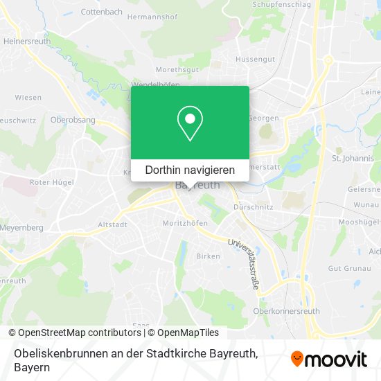 Obeliskenbrunnen an der Stadtkirche Bayreuth Karte