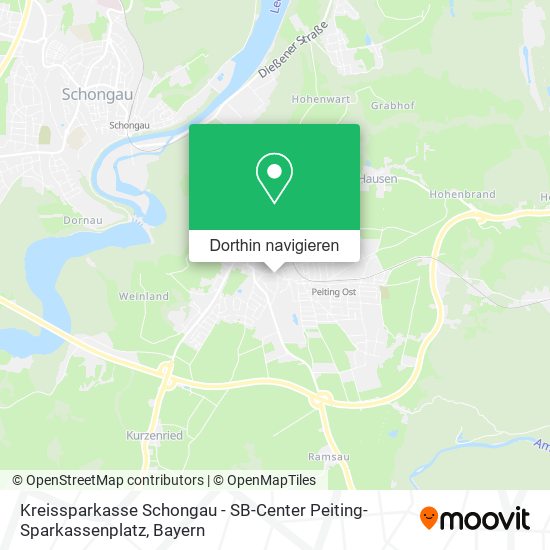 Kreissparkasse Schongau - SB-Center Peiting-Sparkassenplatz Karte
