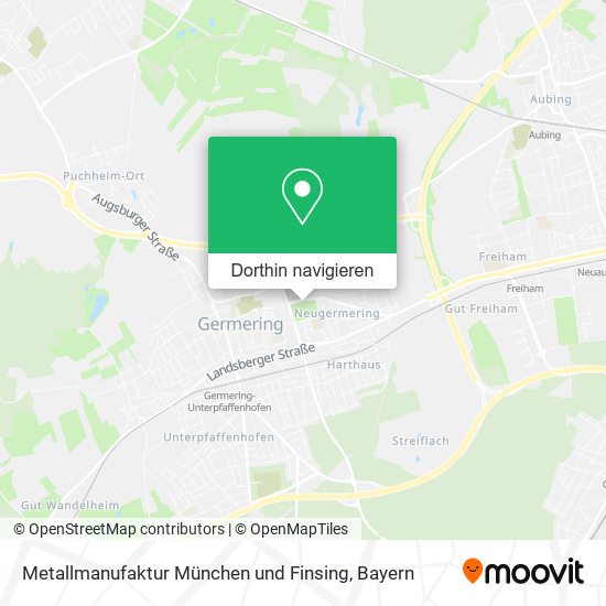 Metallmanufaktur München und Finsing Karte