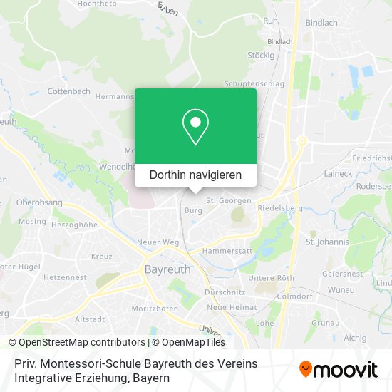 Priv. Montessori-Schule Bayreuth des Vereins Integrative Erziehung Karte