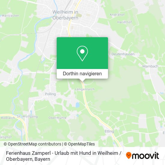 Ferienhaus Zamperl - Urlaub mit Hund in Weilheim / Oberbayern Karte