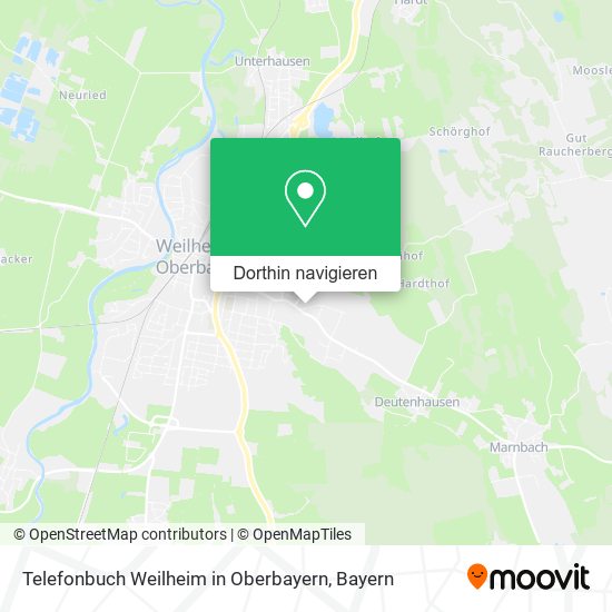 Telefonbuch Weilheim in Oberbayern Karte
