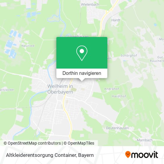 Altkleiderentsorgung Container Karte