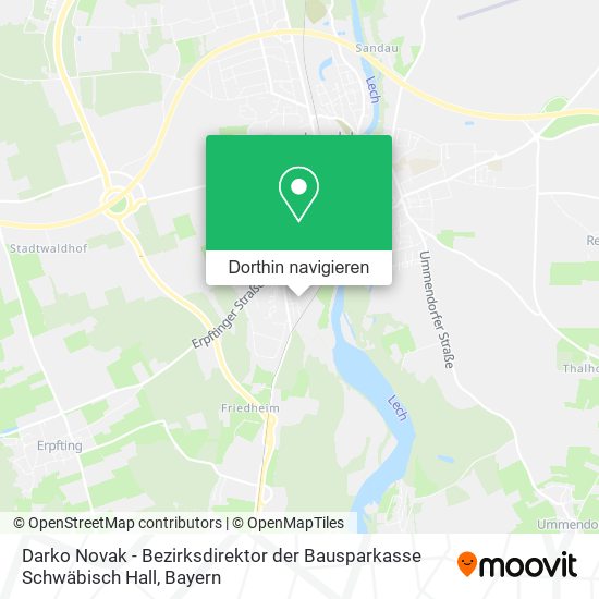 Darko Novak - Bezirksdirektor der Bausparkasse Schwäbisch Hall Karte