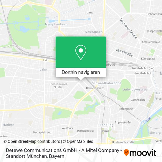 Detewe Communications GmbH - A Mitel Company - Standort München Karte