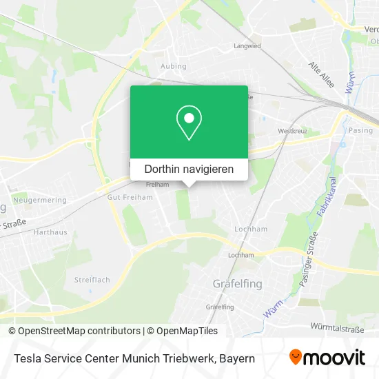 Tesla Service Center Munich Triebwerk Karte