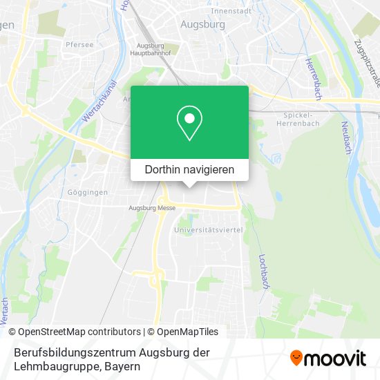 Berufsbildungszentrum Augsburg der Lehmbaugruppe Karte