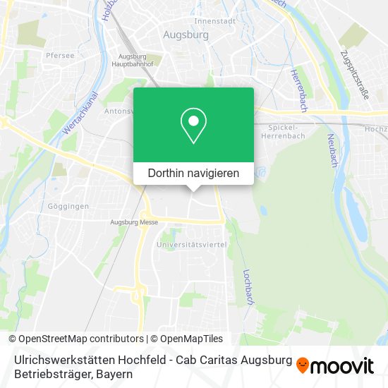 Ulrichswerkstätten Hochfeld - Cab Caritas Augsburg Betriebsträger Karte