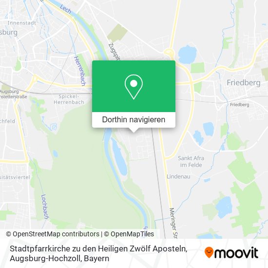 Stadtpfarrkirche zu den Heiligen Zwölf Aposteln, Augsburg-Hochzoll Karte