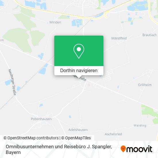 Omnibusunternehmen und Reisebüro J. Spangler Karte