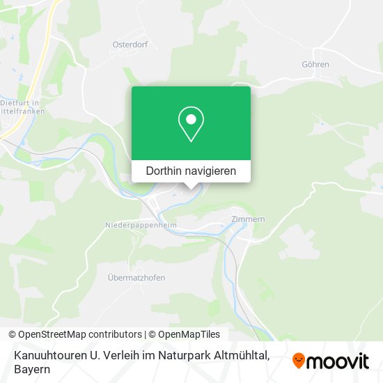 Kanuuhtouren U. Verleih im Naturpark Altmühltal Karte