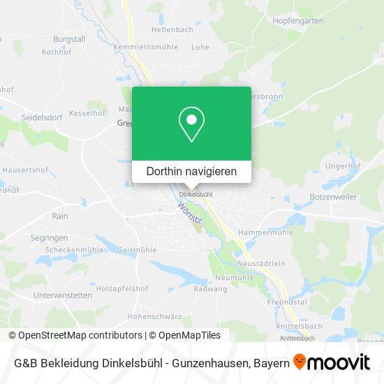G&B Bekleidung Dinkelsbühl - Gunzenhausen Karte