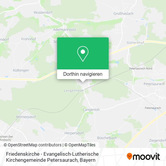 Friedenskirche - Evangelisch-Lutherische Kirchengemeinde Petersaurach Karte