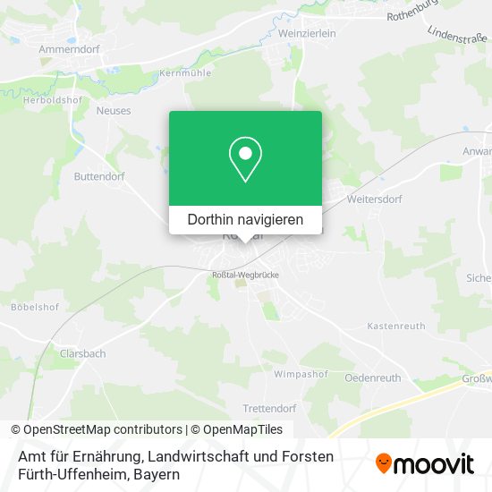 Amt für Ernährung, Landwirtschaft und Forsten Fürth-Uffenheim Karte