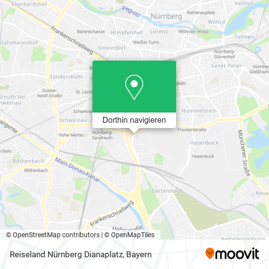 Reiseland Nürnberg Dianaplatz Karte