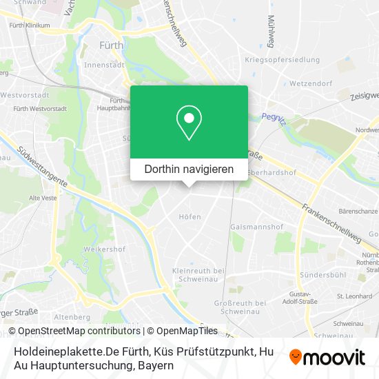 Holdeineplakette.De Fürth, Küs Prüfstützpunkt, Hu Au Hauptuntersuchung Karte