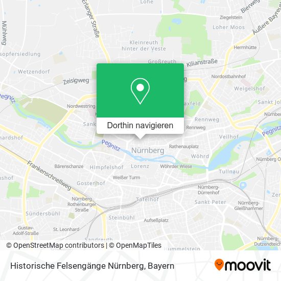 Historische Felsengänge Nürnberg Karte