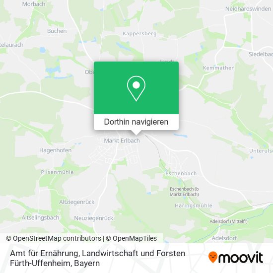 Amt für Ernährung, Landwirtschaft und Forsten Fürth-Uffenheim Karte