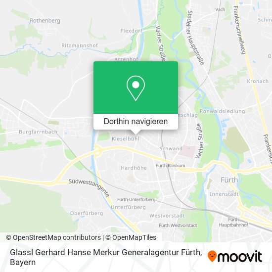 Glassl Gerhard Hanse Merkur Generalagentur Fürth Karte