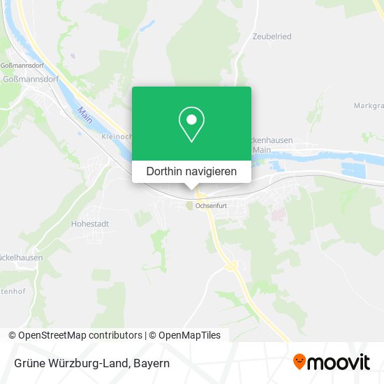 Grüne Würzburg-Land Karte