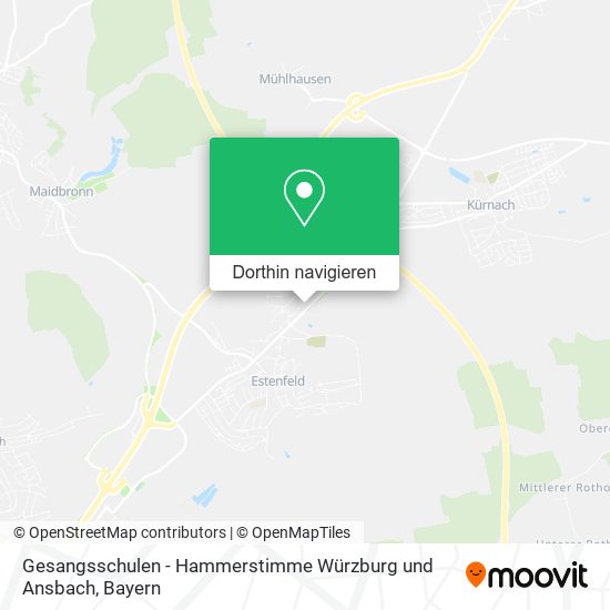 Gesangsschulen - Hammerstimme Würzburg und Ansbach Karte