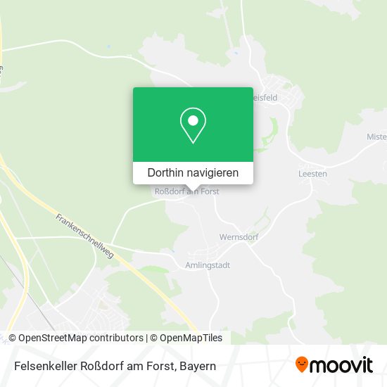 Felsenkeller Roßdorf am Forst Karte