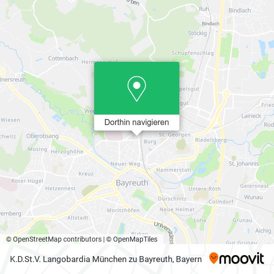 K.D.St.V. Langobardia München zu Bayreuth Karte