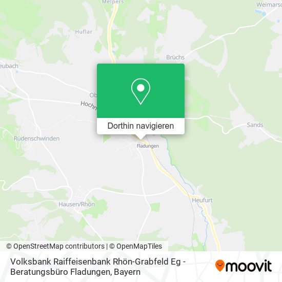 Volksbank Raiffeisenbank Rhön-Grabfeld Eg - Beratungsbüro Fladungen Karte