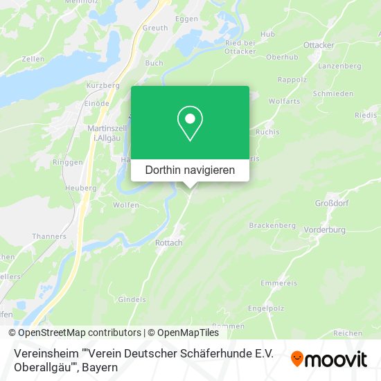 Vereinsheim ""Verein Deutscher Schäferhunde E.V. Oberallgäu"" Karte