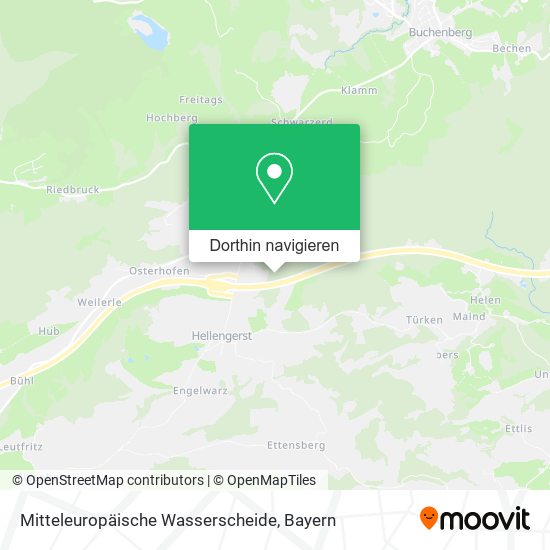 Mitteleuropäische Wasserscheide Karte