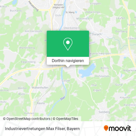 Industrievertretungen Max Filser Karte
