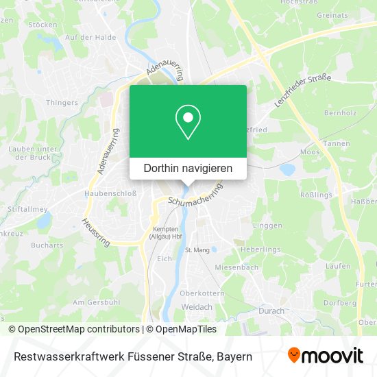 Restwasserkraftwerk Füssener Straße Karte