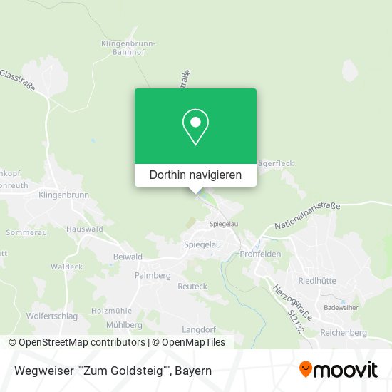 Wegweiser ""Zum Goldsteig"" Karte